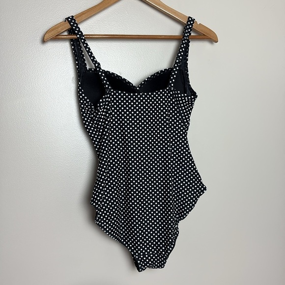 Niptuck Multi Fit Cup One Piece Swimsuit Black White Polka Dot Size 8 - Picture 6 of 16